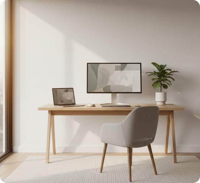 A calm, modern workspace